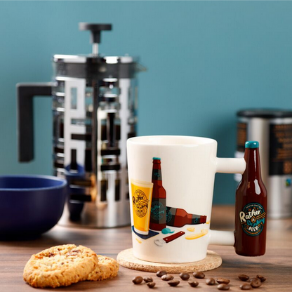 "I'd Rather Be Drinking Beer" Shaped Handle Novelty Mug | Gift Boxed