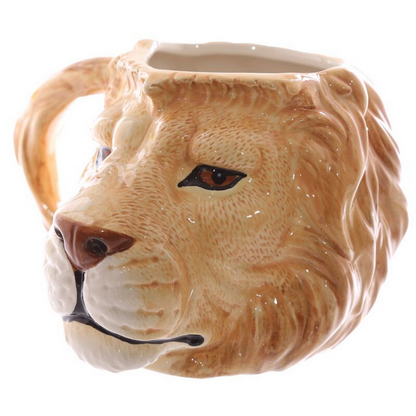 Lion Head Ceramic Shaped Mug