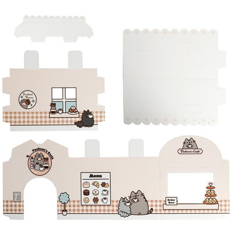 Pusheen the Cat Catfé Shaped Playhouse 100% Cardboard Cat Den