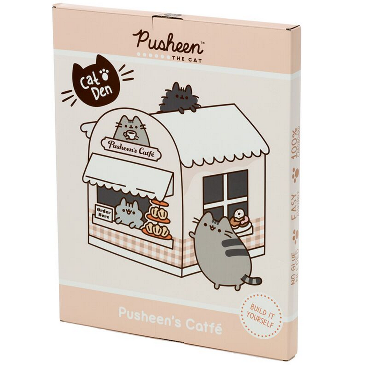 Pusheen the Cat Catfé Shaped Playhouse 100% Cardboard Cat Den