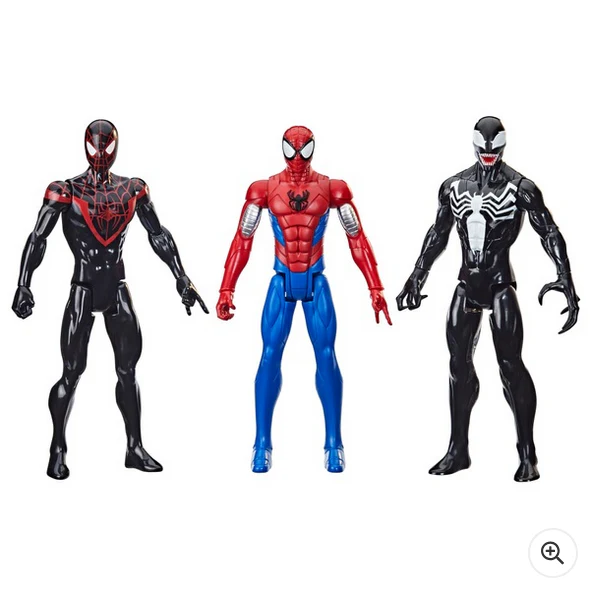 Marvel Spider-Man Titan Hero Series Miles Morales, Spider-Man and Venom