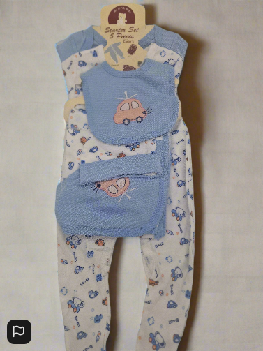 My Little Baby 5 Piece Starter Set Car Design In Blue