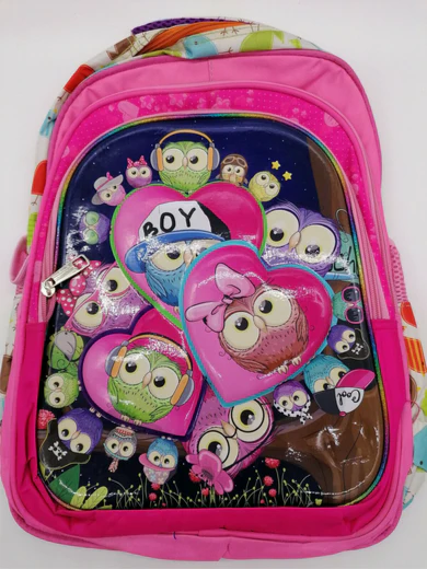 Children's Bag Cute Owls 3D Pink