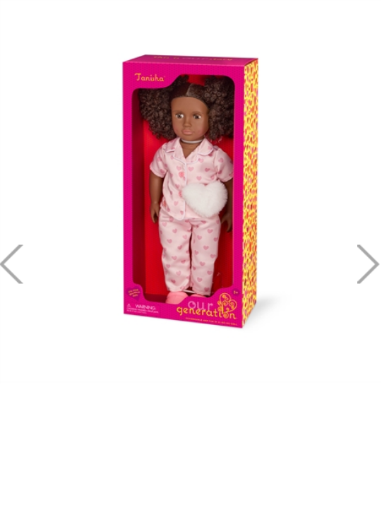 Our Generation Tanisha 18-inch Sleepover Doll in Matching Pink PJs