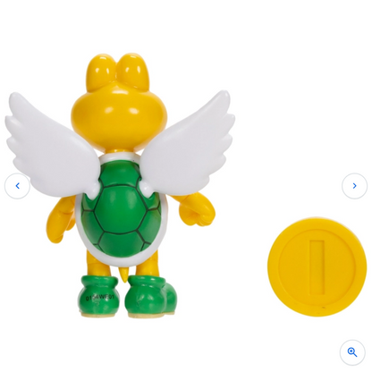 Super Mario Action Figure Green Para Koopa Troopa with Coin 10cm