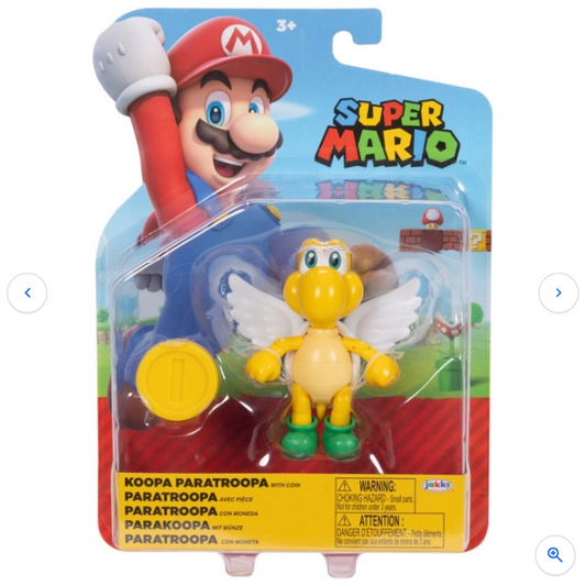 Super Mario Action Figure Green Para Koopa Troopa with Coin 10cm