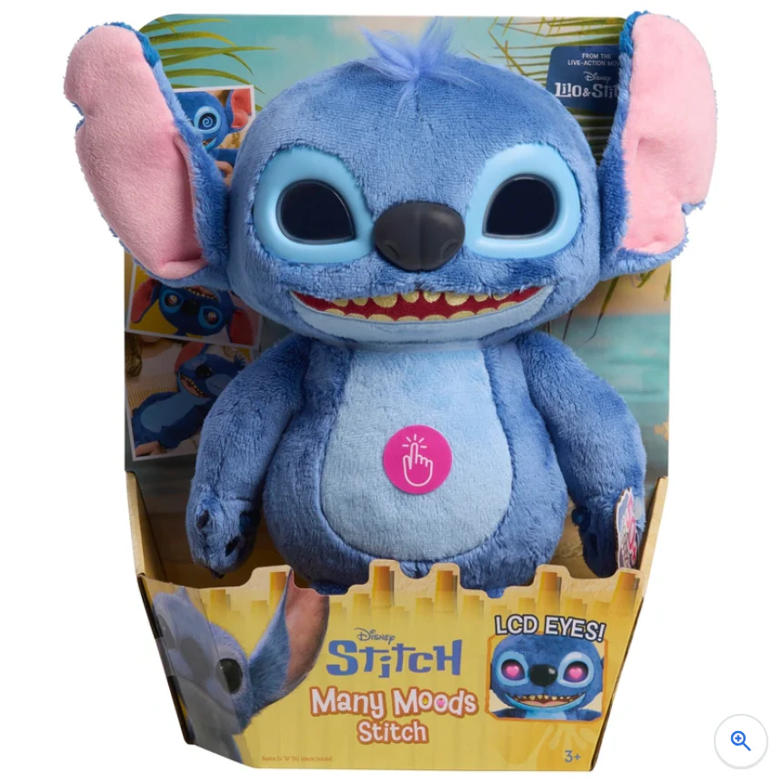 Disney Stitch Many Moods Stitch 35cm Interactive Plush Soft Toy with 50 Sounds and Reactions