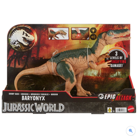 Jurassic World Dinosaur Action Figure Epic Attack Chomp Back Baryonyx