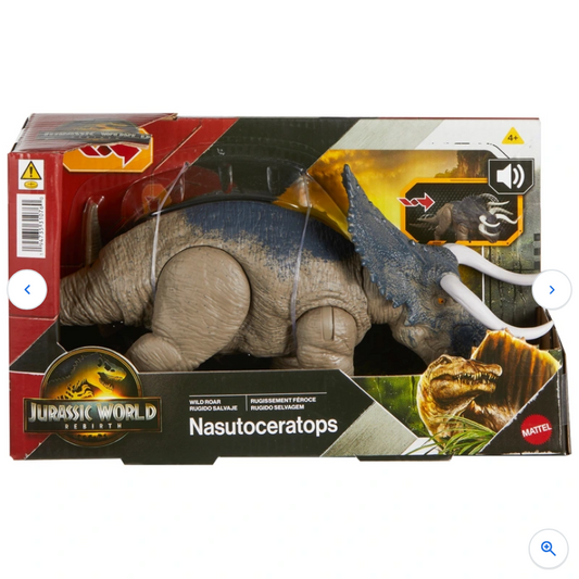 Jurassic World Rebirth Wild Roar Dinosaur Action Figure Nasutoceratops