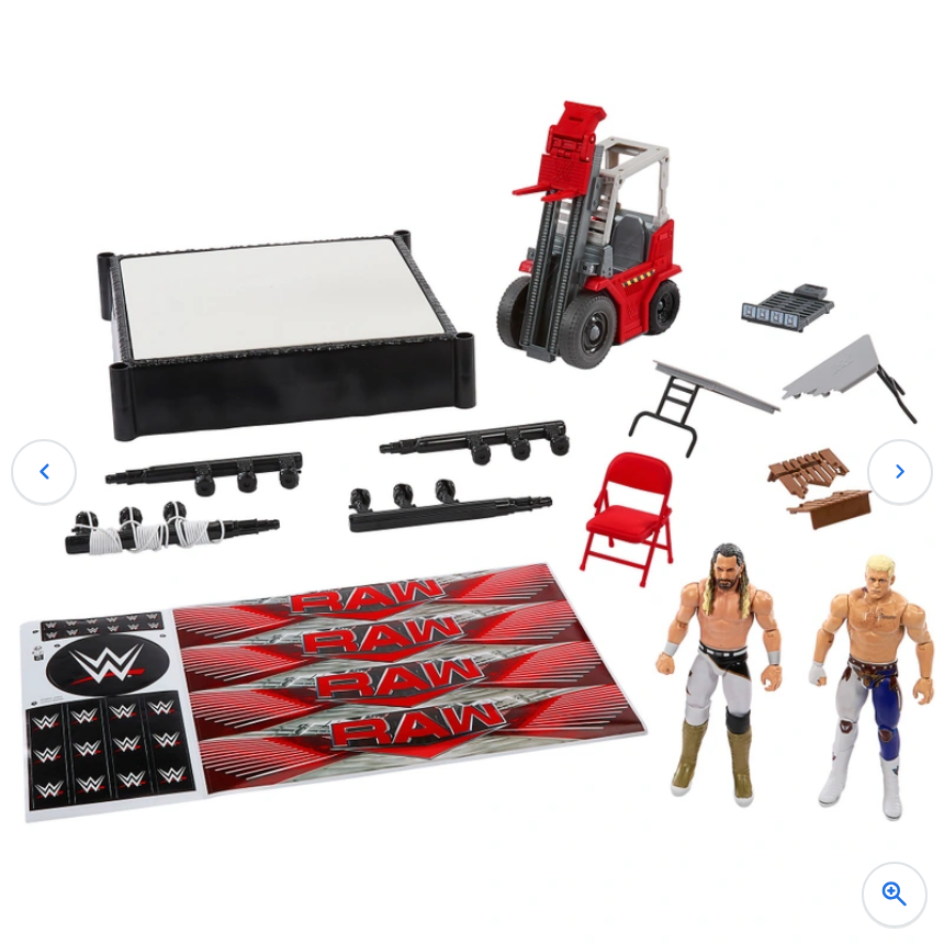WWE Playset Wrekkin' Raw Brawl with Cody Rhodes and Seth Rollins Action Figures