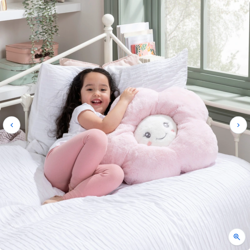 Daisy Flower Cushion Pink Plush 50cm