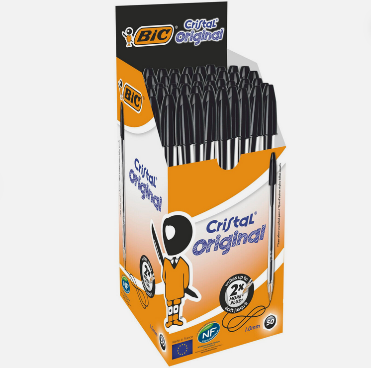 Bic Cristal Original Medium Point Pen - Black x 50 Boxed