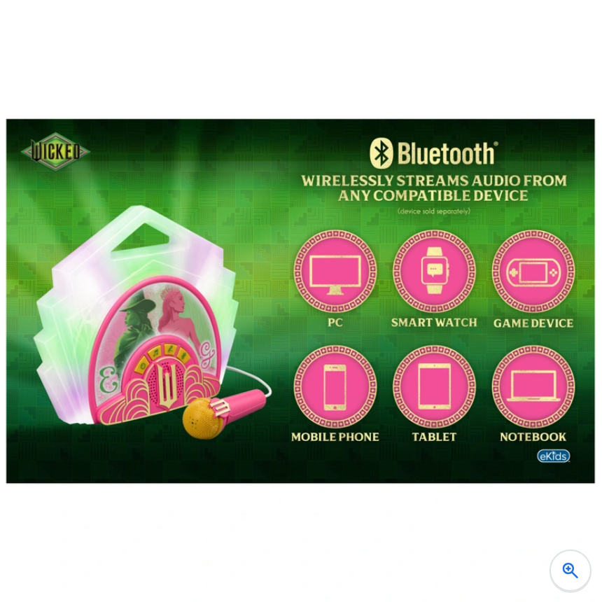 Wicked Sing-Along Bluetooth Boombox with Microphone