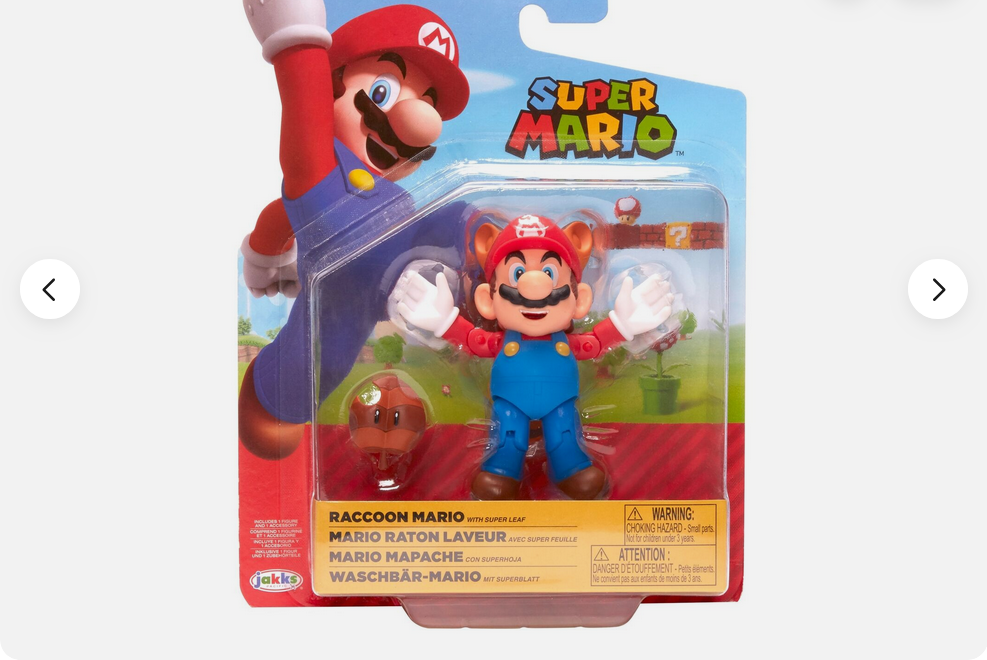Super Mario Raccoon Mario With  Super Leaf 10cm Action Figure