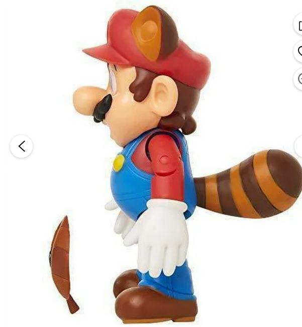 Super Mario Raccoon Mario With  Super Leaf 10cm Action Figure