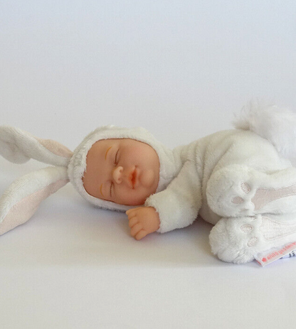 Anne Geddes 9 inch Baby White Bunny Doll - Bean Filled Soft Body Collection