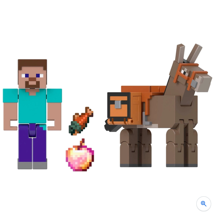 Minecraft Steve & Donkey 2-Pack Action Figures | Toy Set | New Sealed