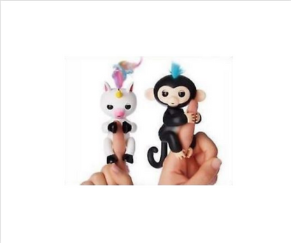 2 Packs - Premium Fingerfun  Interactive black Monkey And Interactive unicorn