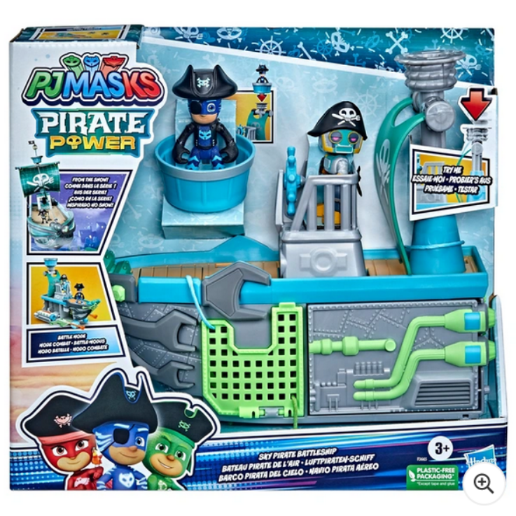 PJ Masks Sky Pirate Battleship Vehicle Playset with 2 Action Figures