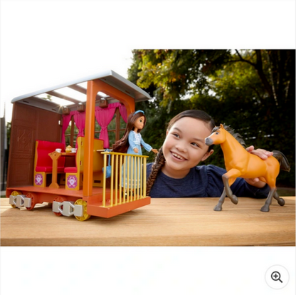 Hrací sada DreamWorks Spirit Untamed Lucky's Train Home s panenkou a koněm