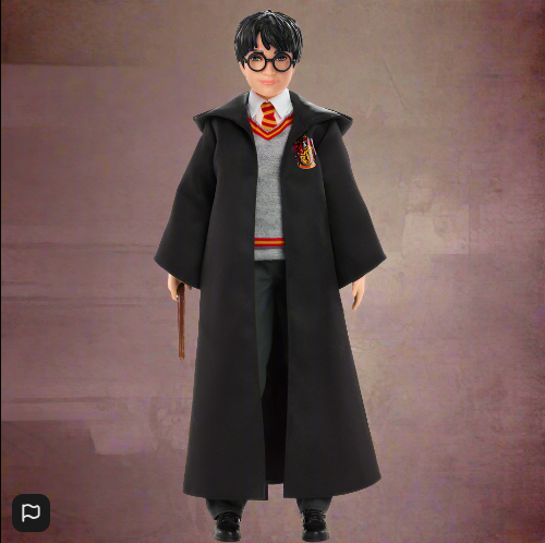 Panenka s postavou Harryho Pottera