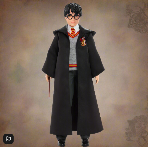 Panenka s postavou Harryho Pottera