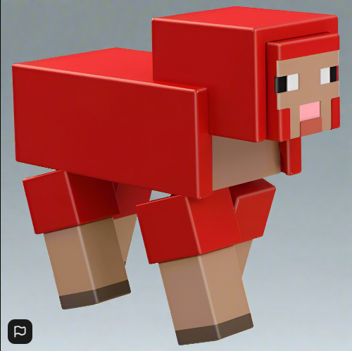Minecraft 8cm figurka červené ovce