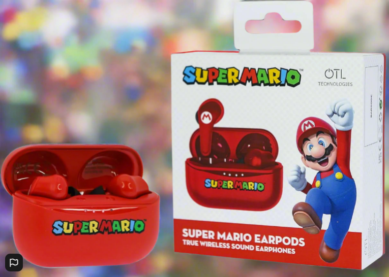 Super Mario  Wireless Earphones with Charging Case Red