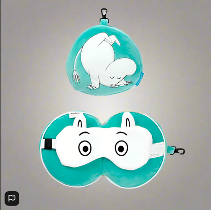 Relaxeazzz Moomin Plush Travel Pillow & Eye Mask