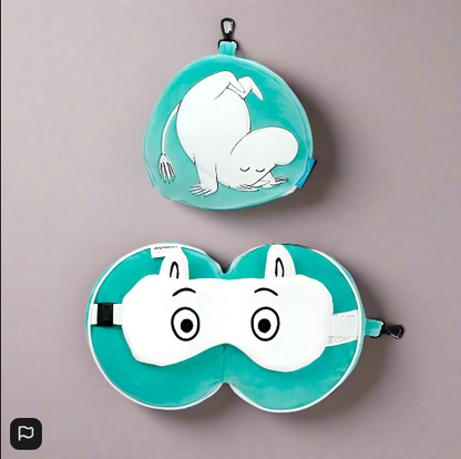 Relaxeazzz Moomin Plush Travel Pillow & Eye Mask