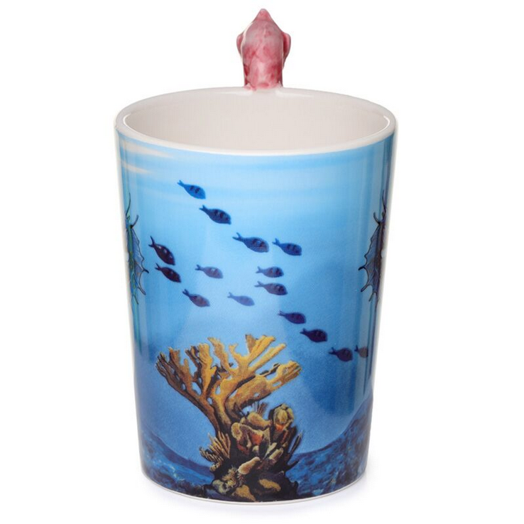Lisa Parker Seahorse Ceramic Shaped Handle Mug