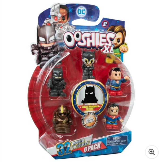Ooshies DC XL 6 Pack 32 figurek pro sběr bronzových Ooshies