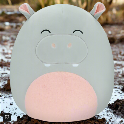 Squishmallows 30 cm Harrison Grey Hippo Soft Plush