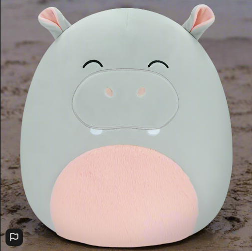 Squishmallows 30 cm Harrison Grey Hippo Soft Plush
