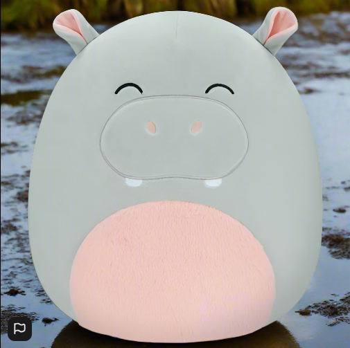 Squishmallows 30 cm Harrison Grey Hippo Soft Plush