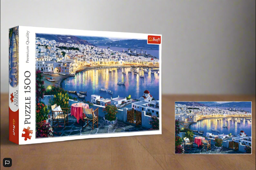 Skládačka Trefl Mykonos při západu slunce 1500 dílků