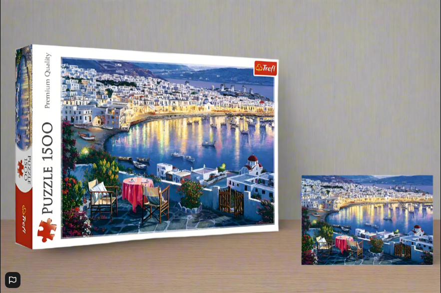 Skládačka Trefl Mykonos při západu slunce 1500 dílků