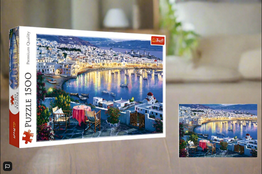 Skládačka Trefl Mykonos při západu slunce 1500 dílků