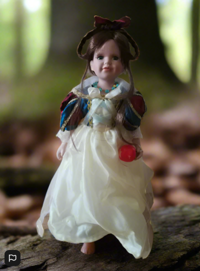 16 Inch Porcelain Doll In Snow White Outfit Boxed