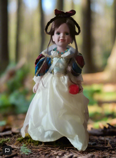 16 Inch Porcelain Doll In Snow White Outfit Boxed