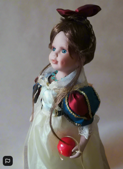 16 Inch Porcelain Doll In Snow White Outfit Boxed