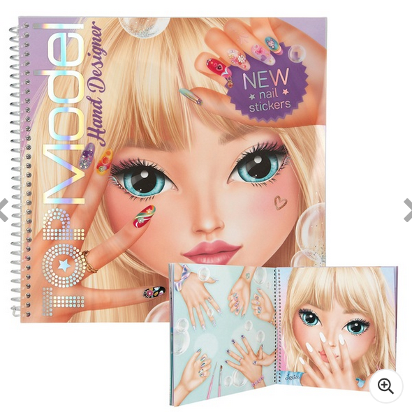 TOPModel Colouring Pages and Sticker Book Hand and Nail Designer