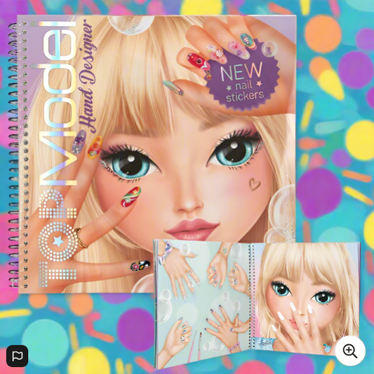 TOPModel Colouring Pages and Sticker Book Hand and Nail Designer