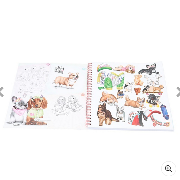 TOPModel Colouring Pages 4-in-1 Activy Book Doggy