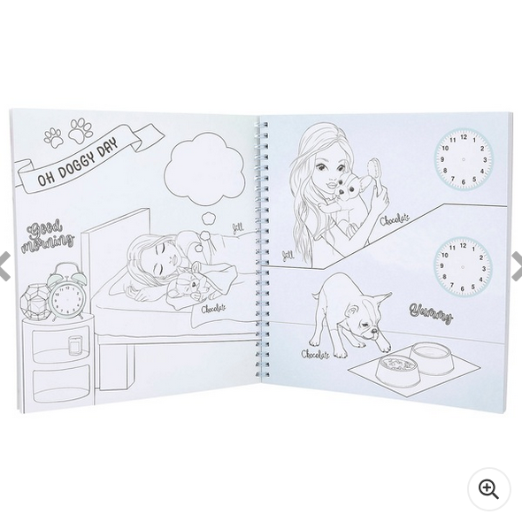 TOPModel Colouring Pages 4-in-1 Activy Book Doggy