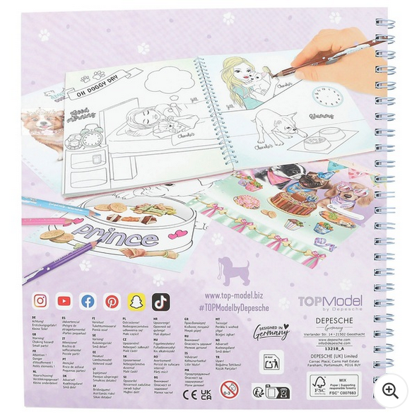 TOPModel Colouring Pages 4-in-1 Activy Book Doggy