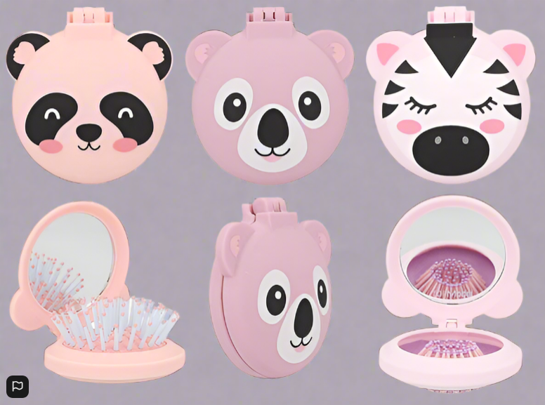 TOPModel Folding Hairbrush With Mirror