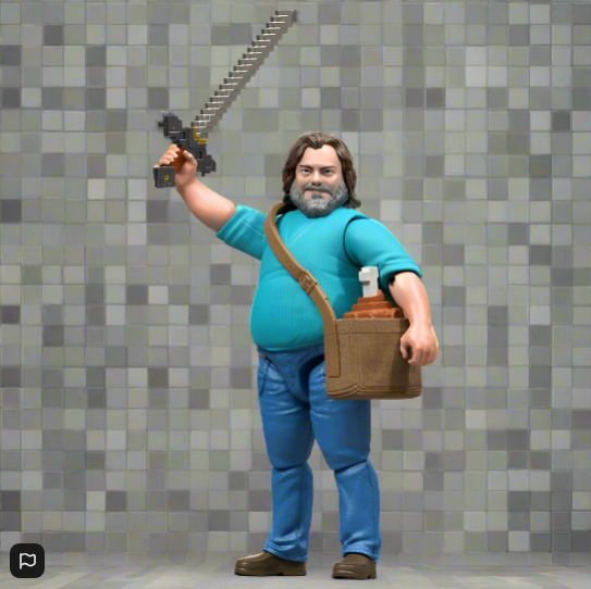 Minecraft Movie Action Figure Steve With Accessories 10cm