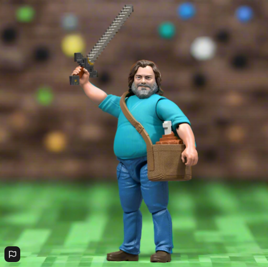 Minecraft Movie Action Figure Steve With Accessories 10cm