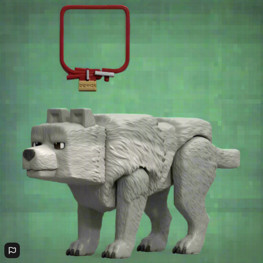 Minecraft Movie Action Figure Dennis the Wolf